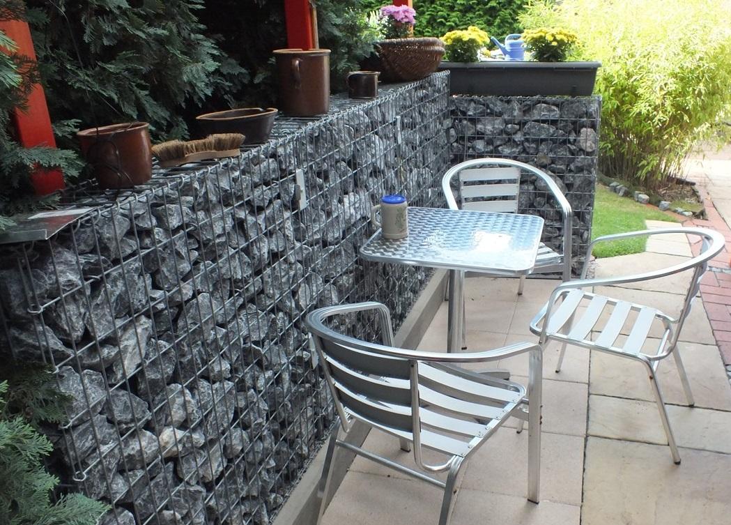 Gavión de acero galvanizado 100x100x20cm (LxAxP), malla 5 x 10cm, Anillo en C, jaula metálica para muro o jardín - 3