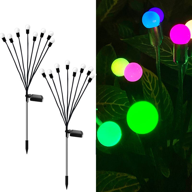 hangyiwei Luci Solari Esterno - 4 Pezzi 10 LED Lucciole Solari da Giardino - IP6 hangyiwei Luci Solari Esterno - 4 Pezzi 10 LED Lucciole Solari da Giardino - IP6