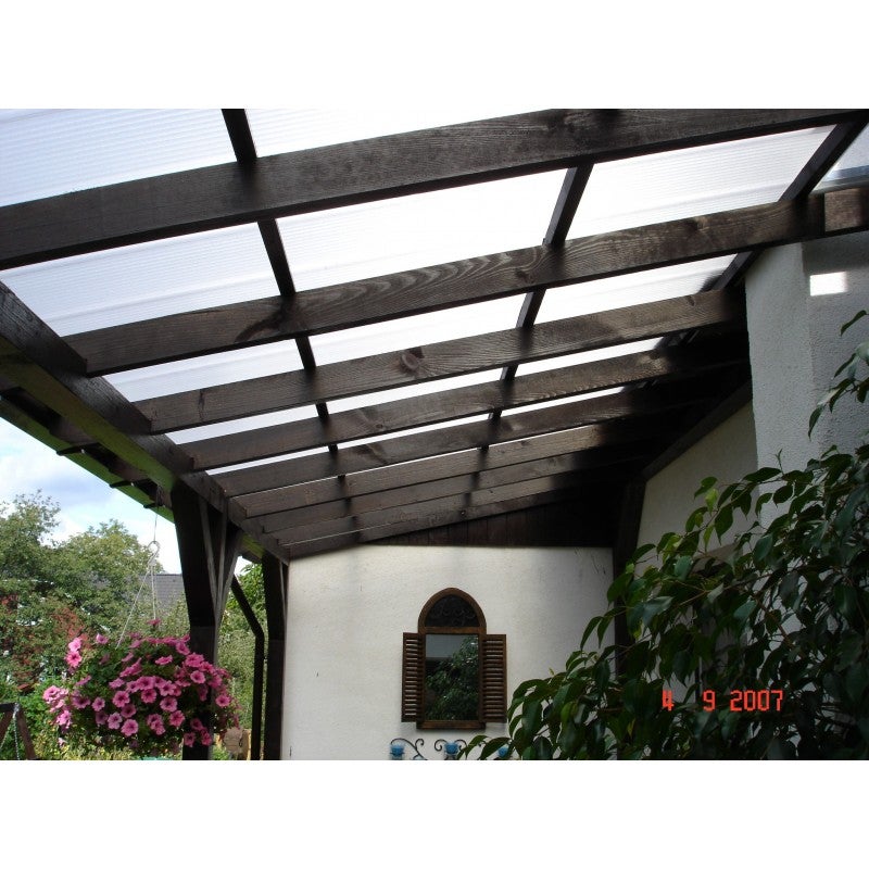 ezooza Plaque polycarbonate alvéolaire double paroi 200 x 98 cm épaisseur 10 mm Transparent - 3