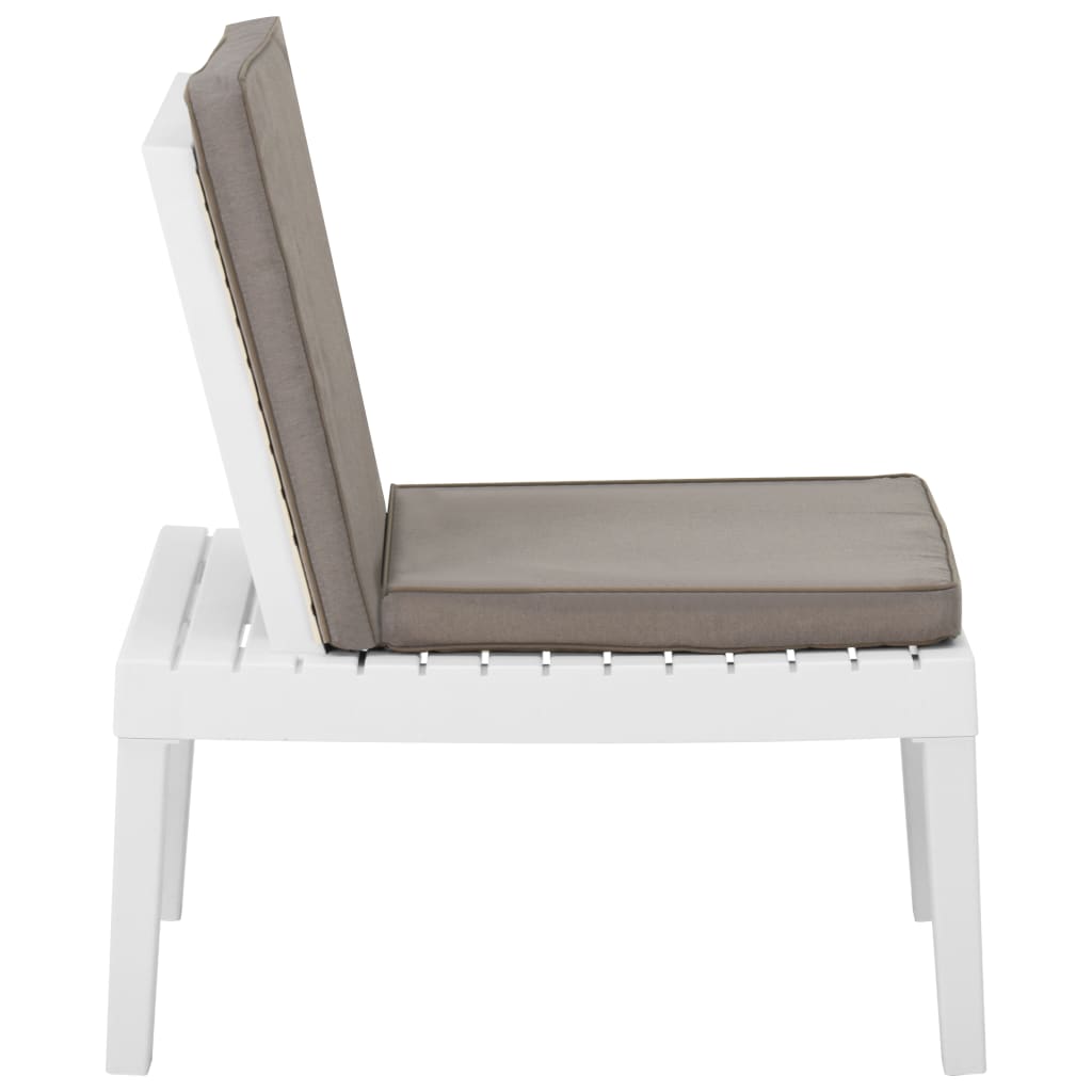 Chaises de salon de jardin avec coussins 2 pcs Plastique Blanc - 5