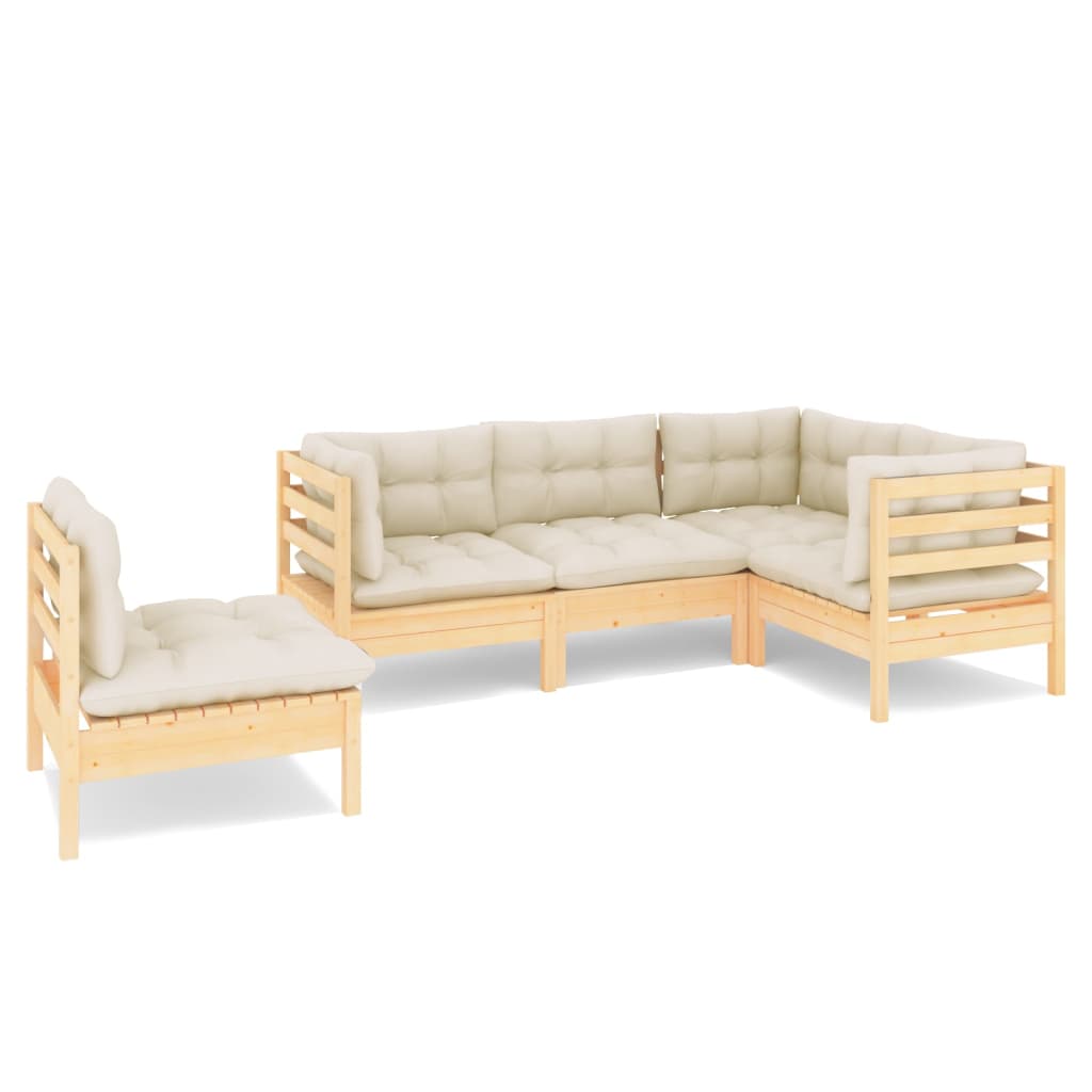 VIDAXL - Set Divani Giardino 10 pz Cuscini Bianco Crema Legno d'Acacia VIDAXL - Set Divani Giardino 10 pz Cuscini Bianco Crema Legno d'Acacia