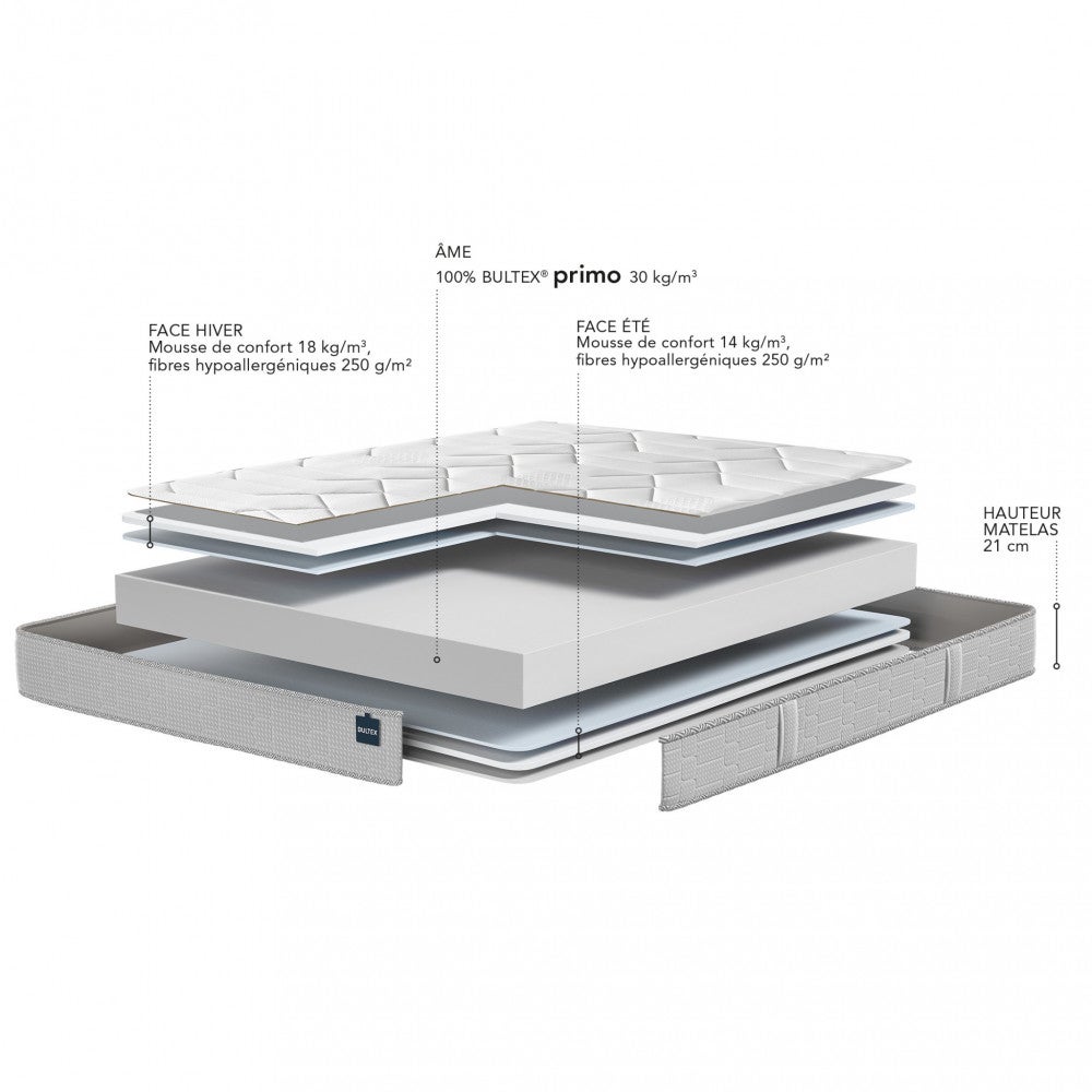 Integral 3 - Matelas en mousse, accueil ferme- 180x200 cm - 6