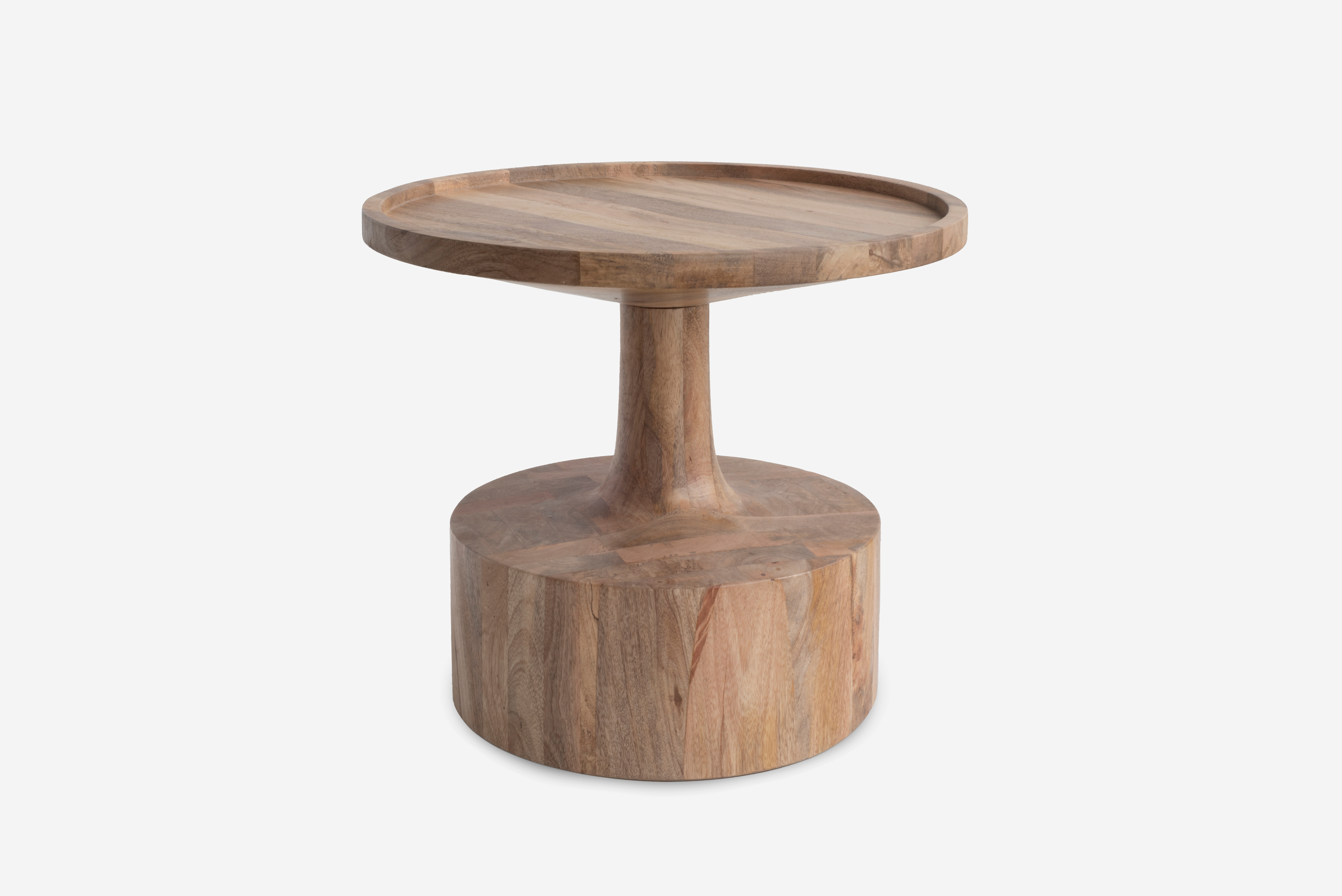 Drewniany stolik pomocniczy Tana Ø48x40 cm – śródziemnomorski minimalistyczny design, naturalny i elegancki