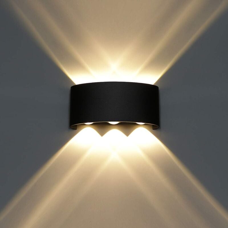 Nowoczesna lampa ścienna LED, wodoodporna aluminiowa lampa ścienna do łazienki, ganku, sypialni, korytarza, salonu, klatki schodowej, 6 W, ciepła bie