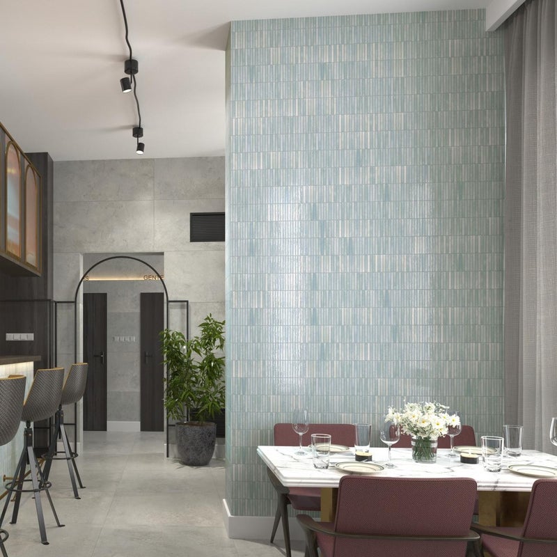 KIT-KAT MOZAIKA WATER GLOSSY 11,5X23,1. PŁYTKI PORCELANOWE PREMIUM W BŁYSZCZĄCYM NIEBIESKIM KOLORZE