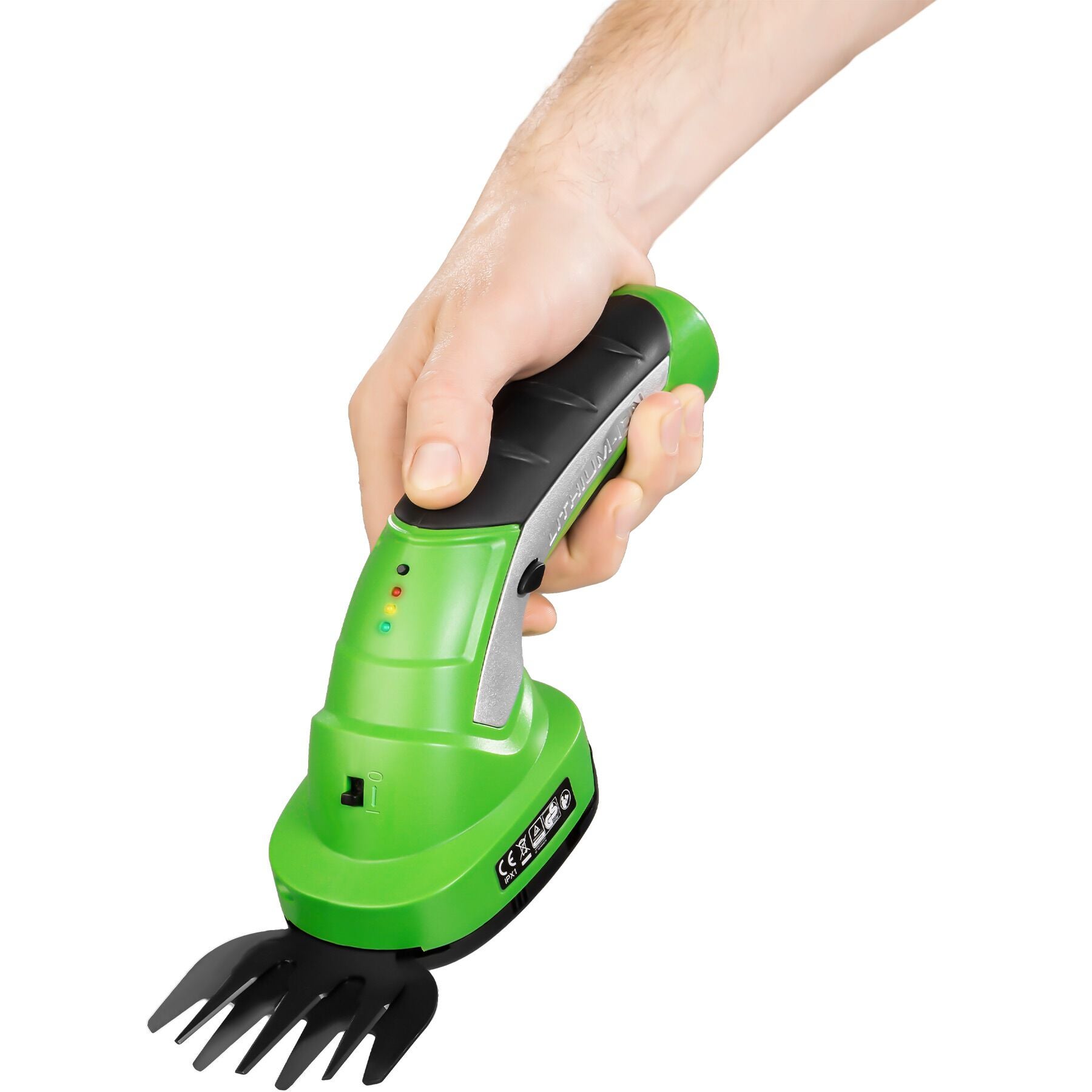 Tagliasiepi elettrico verde 2 in 1 in metallo 2 accessori asta telescopica batteria inclusa TECTAKE - 8