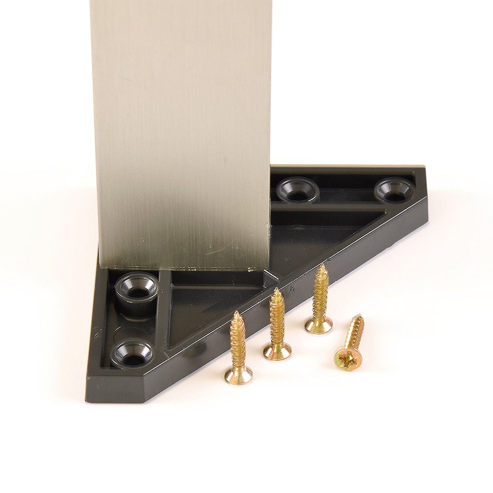 4 un. Pied carré pour meuble en aluminium 40x40mm hauteur 200mm inox mat avec régulateur de nivellement - 2