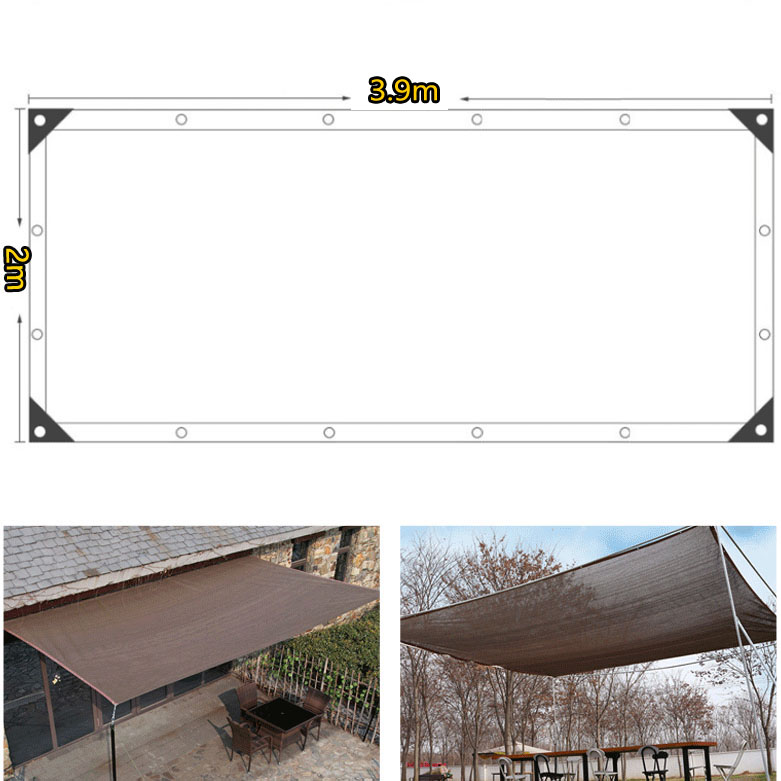 Filet d'ombrage d'extérieur, voile d'ombrage pour jardin, voile d'ombrage respirant, voile d'ombrage, avec œillets, 2 x 3.9 m - 2