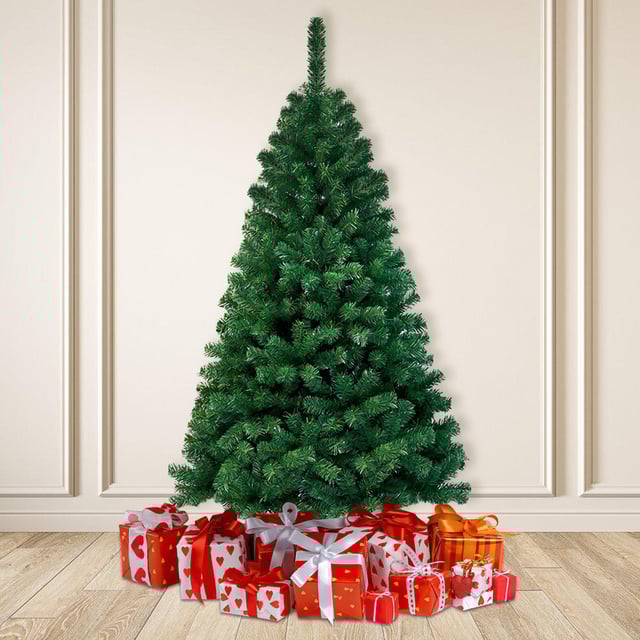 180cm Sapin de Noël artificiel tradition décoration vert avec support en métal