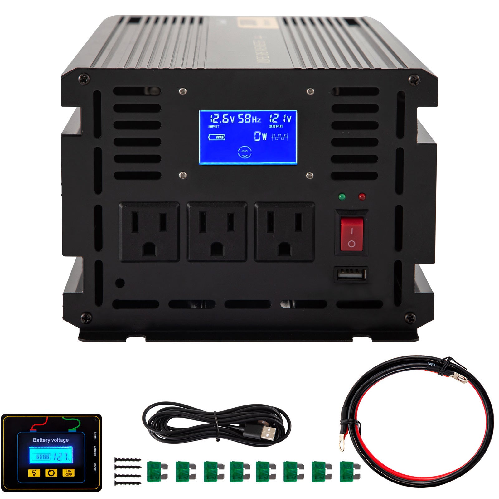 Power Inverter Onda Sinusoidale Modificata 24 VDC - AC 230 V 2000 W F