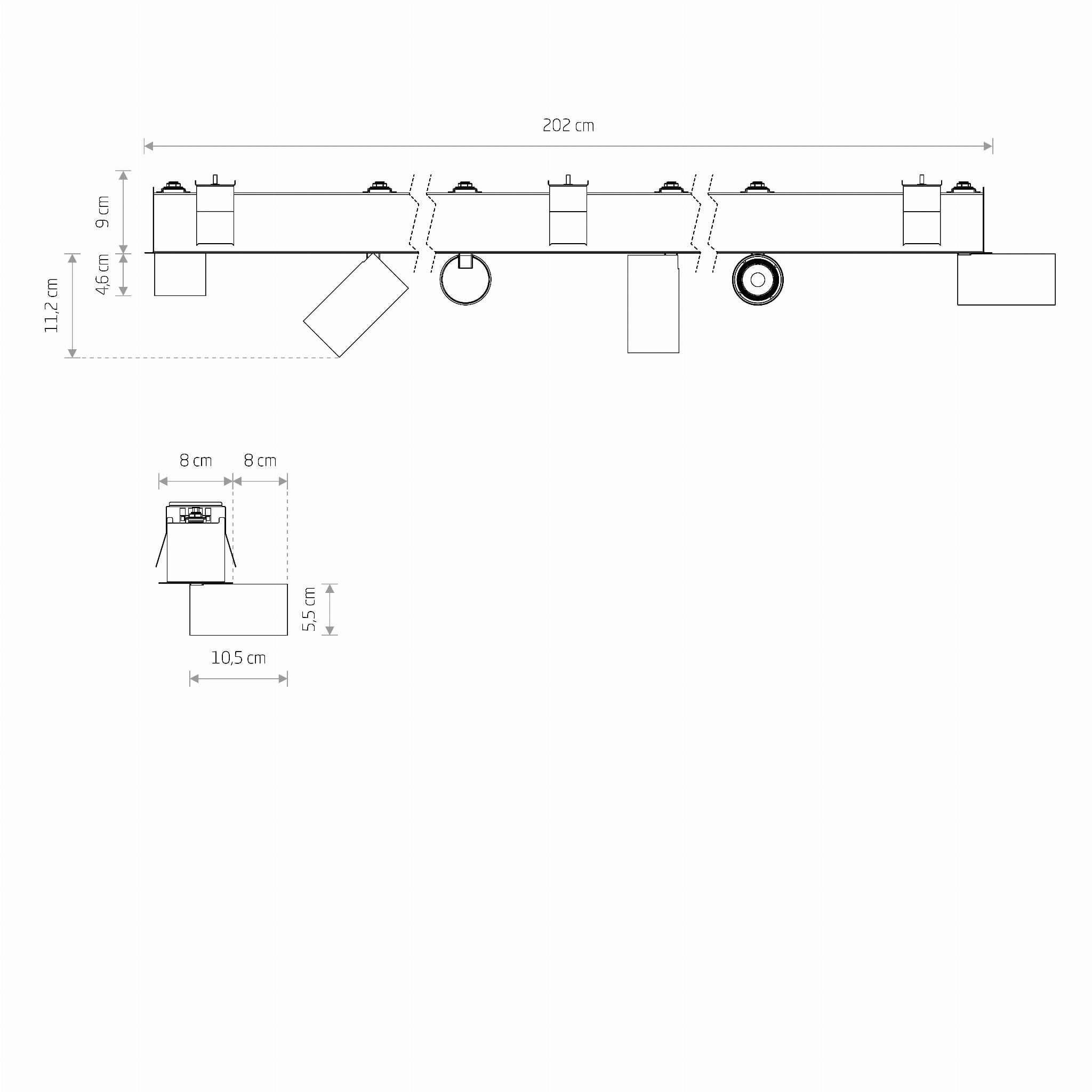 Oprawa sufitowa wpuszczana podtynkowa Mono czarna 6xGU10x10W prostokątna ruchoma IP20 wym: 20,5 x 8 cm metal Nowodvorski Lighting - 5