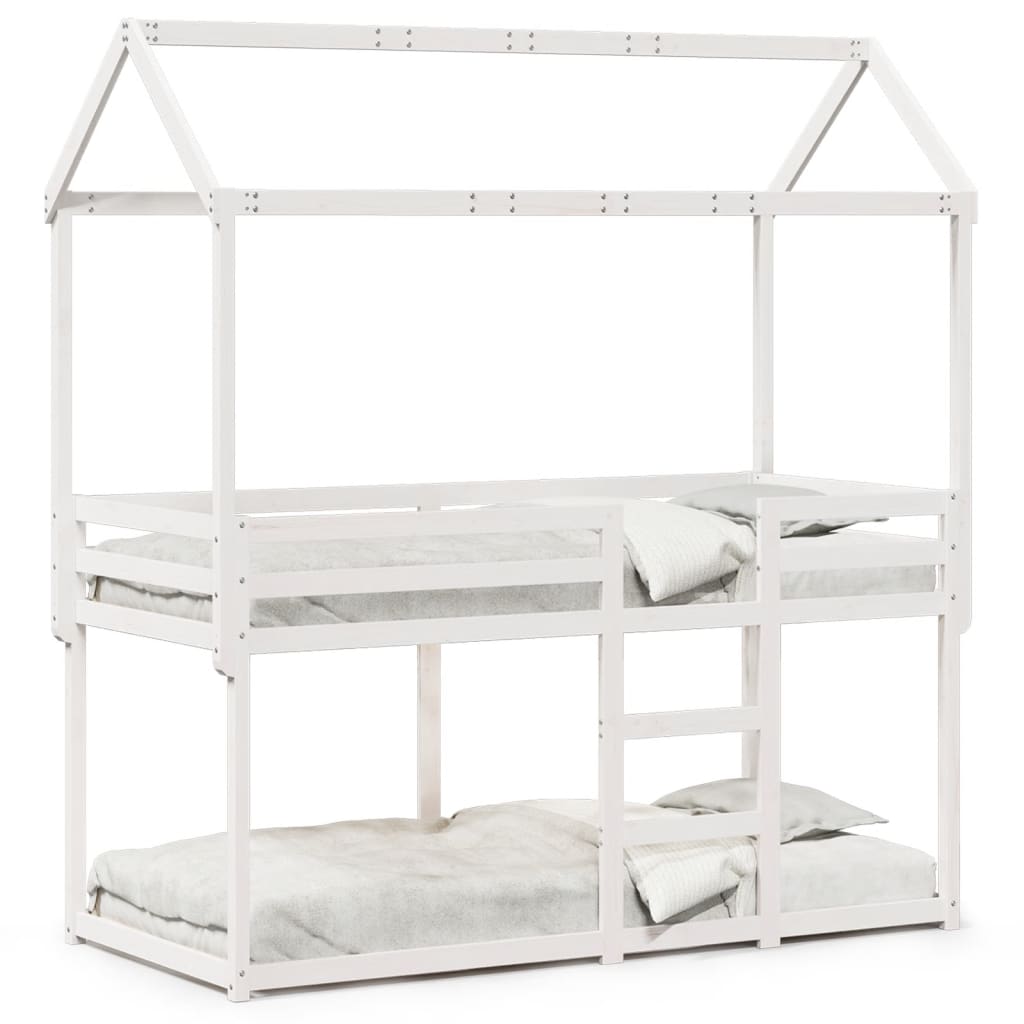 Lit superposé sans matelas blanc 90x200 cm bois de pin massif vidaXL ...