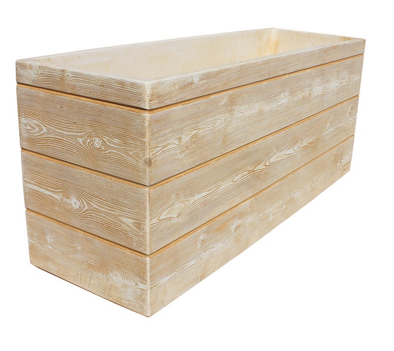 Jardinière 90X29X37cm. en Béton Pierre allégé. Blanc - 2