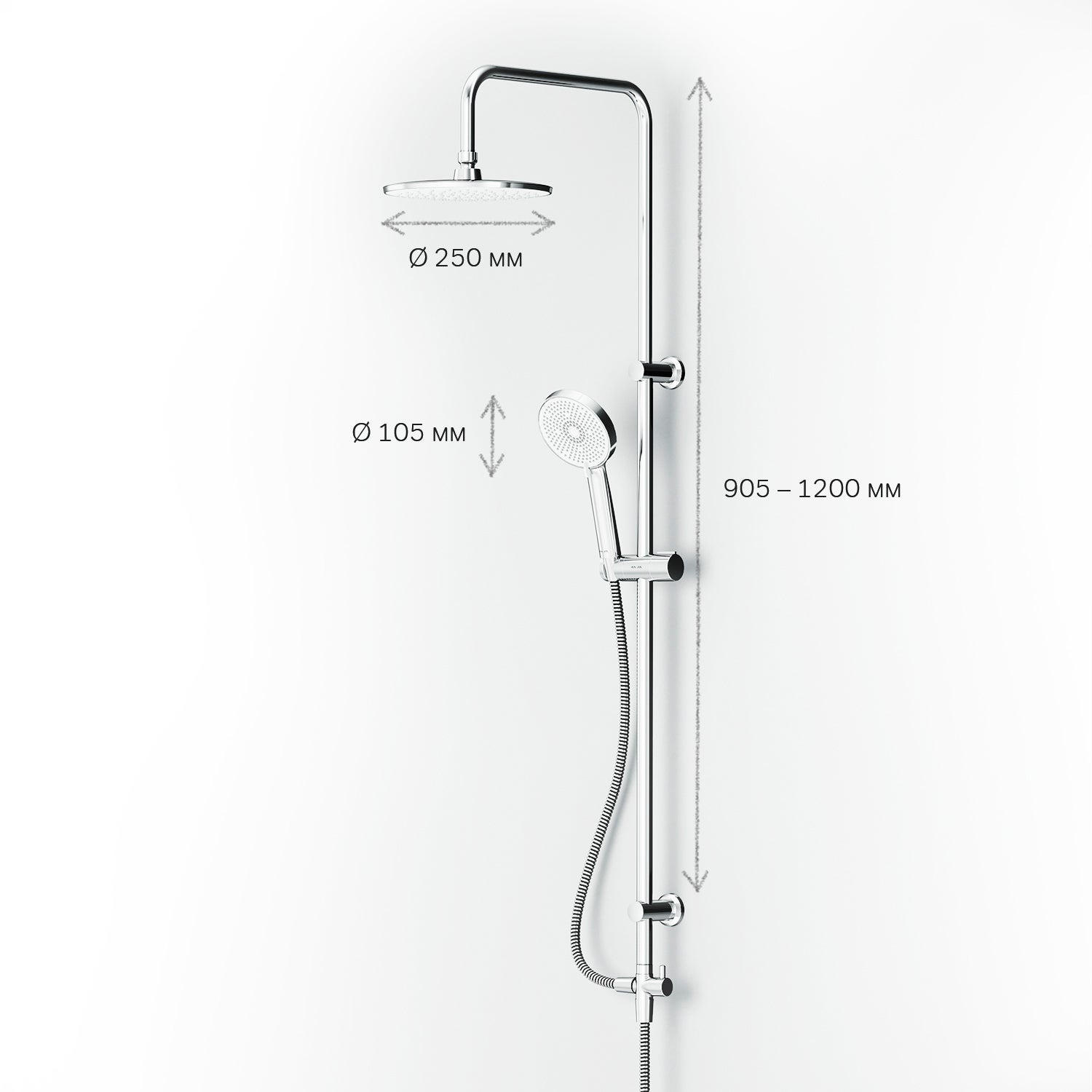 Colonne de douche et bain baignoire sans robinetterie Chrome Play F078Y000 AM.PM - 11