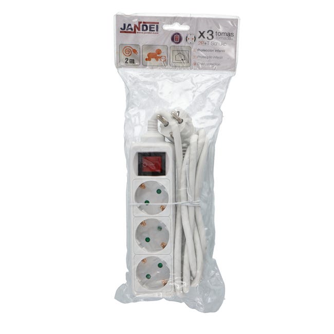 Cavo Di Prolunga 100 Piedi C-364SP-10M - CAVO PROLUNGA 10 METRI BIANCO CON INTERRUTTORE E PROTEZIONE DA SOVRATENSIONE 2300W SPINA ANGOLARE 10A 2P T PRESA BIPASSO SHUKO Cavo Elettrico Esterno 125V 15A