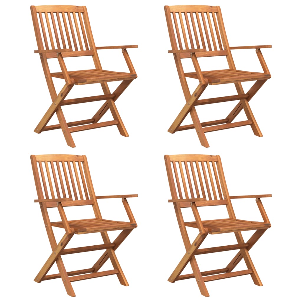 Ensemble de salle à manger de jardin 5 pcs Bois d'acacia solide - 4