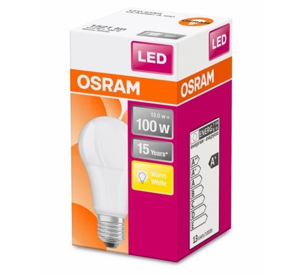 OSRAM Ampoule LED - E27 - Warm White - 2700 K - 13 W - remplacement pour 100-W-Incandescent bulb - givré - LED STAR CLASSIC A - 5