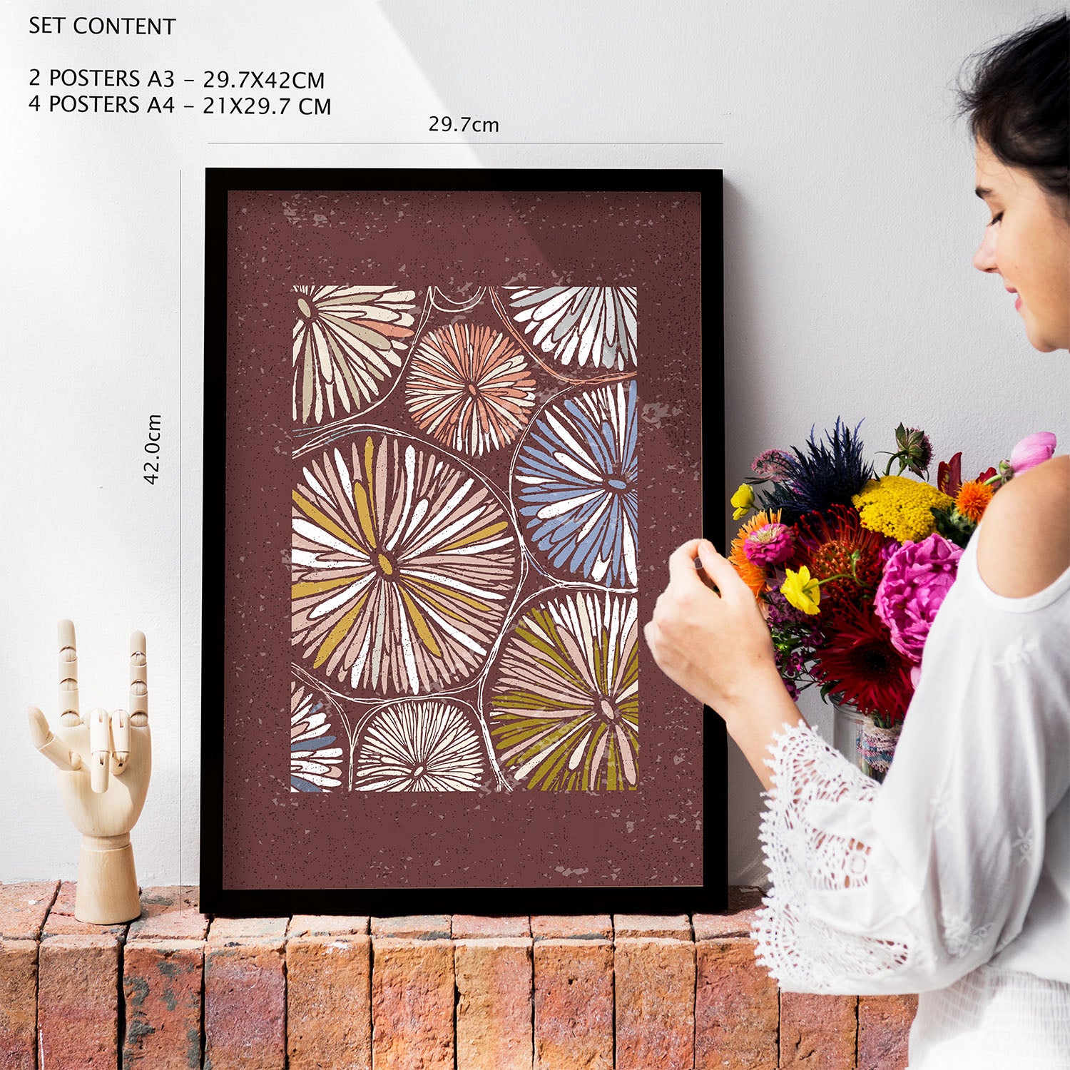 Nacnic Ensemble 6 Impressions De Chaussée Dans De Style Ethnique Cadre Décoratifs Pour Votre Chambre Maison Impression A4 A3 Avec Des Cadre Noir - 4