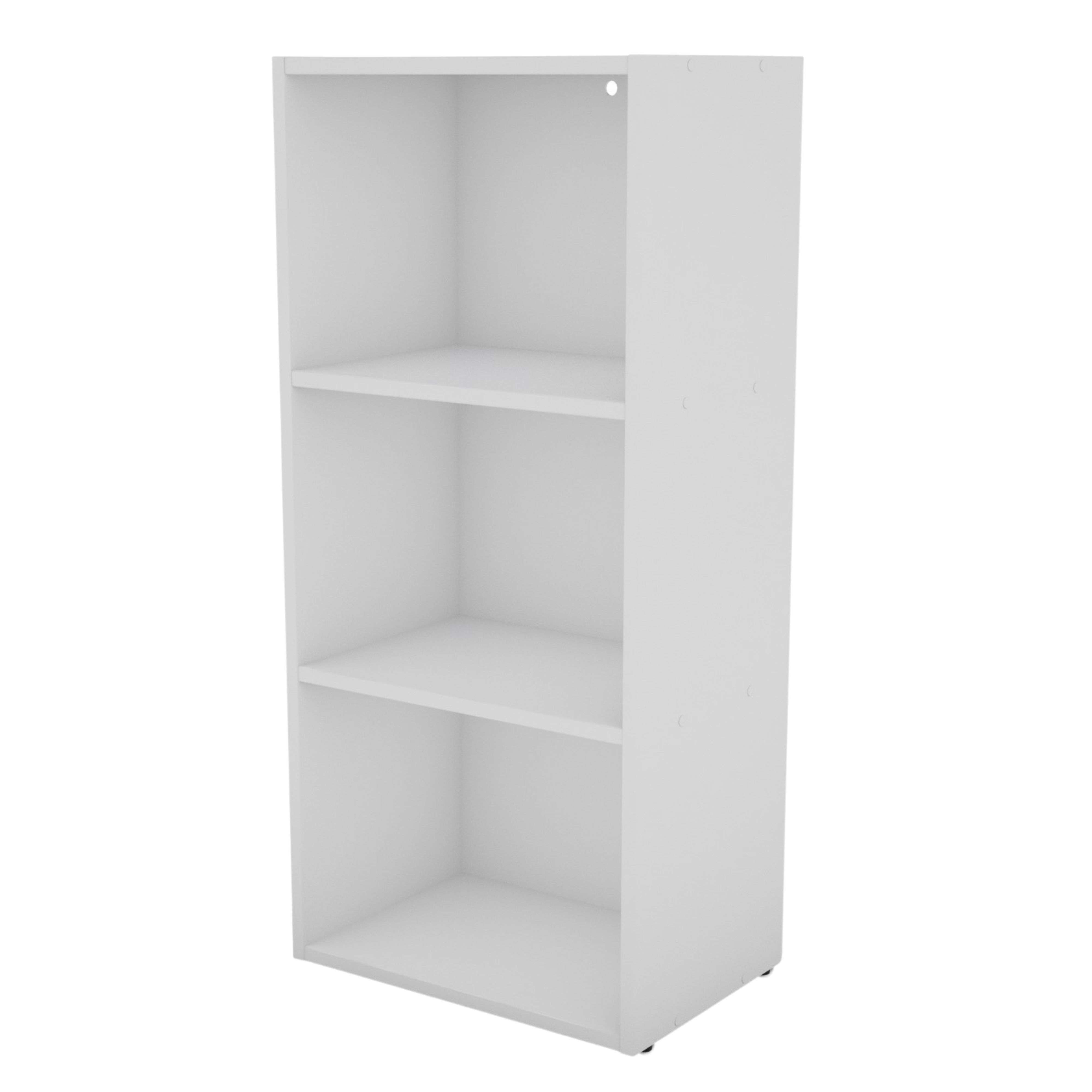 Estantería Baja 3 Niveles Salón, Almacenamiento de Comedor Plea Blanco Mate 42x92x29 cm - 3