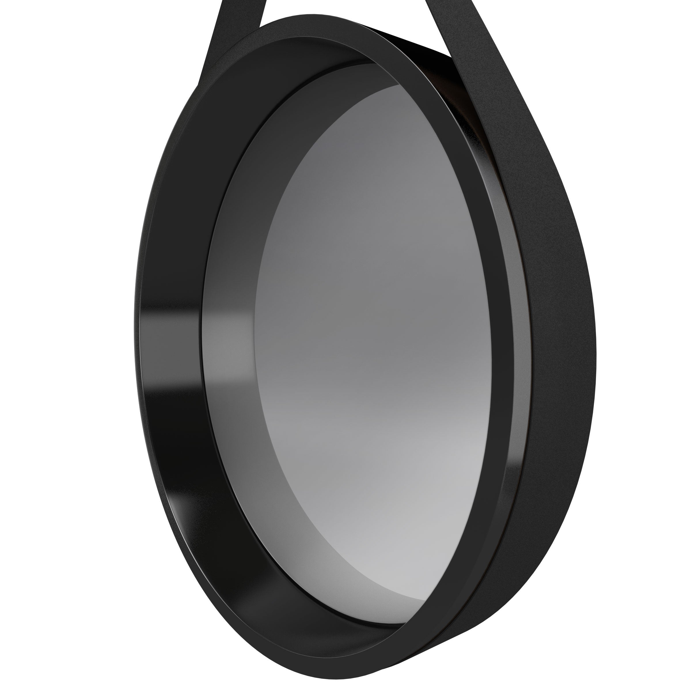 Miroir salle de bain Rond type Barbier - Noir - Diamètre 50 cm - 2