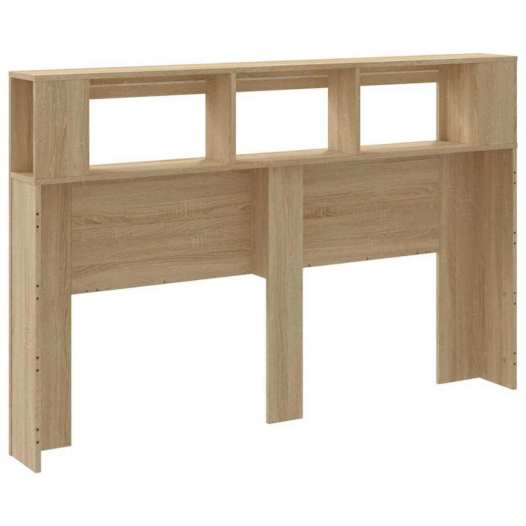 vidaXL Tête de lit à LED chêne sonoma 160x18,5x103,5cm bois ingénierie - 6