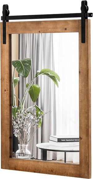 HOMECOOKIN Specchio Da Parete Con Cornice In Legno Nero A Forma Di Arco - 76,2 X 101,6 Cm. Perfetto Per Bagno, Ingresso, Soggiorno O Camera Da Letto.