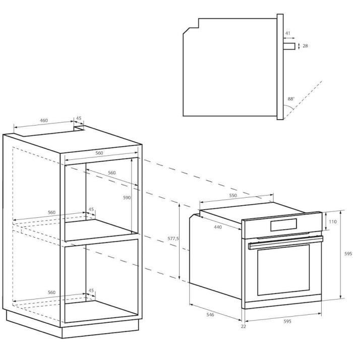 Four catalyse encastrable - convection naturelle CANDY FIDC X265 - Noir - 70L - 60 cm - Classe A - 7