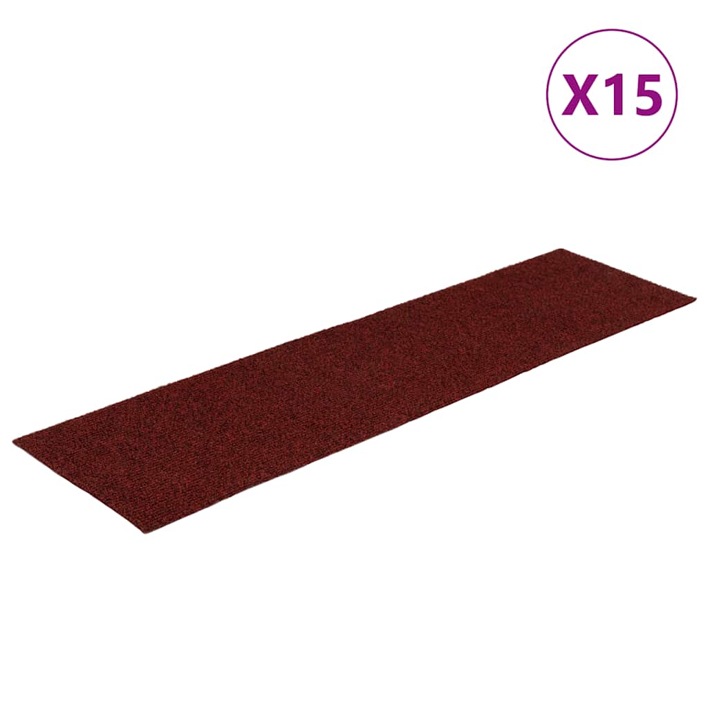 Tapis d'escalier auto-adhésifs 30 pcs rouge 76x20 cm - 2
