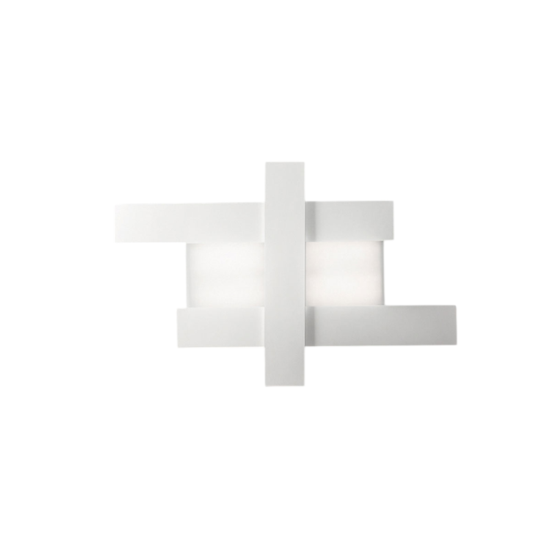 Gea Luce  Aplique Led De Diseño Moderno 40W, Estructura Geométrica De Acero, Luz Cálida 3000K, 2620Lm, Ancho 84 Cm, Ip20 Blanco , Leroy Merlin