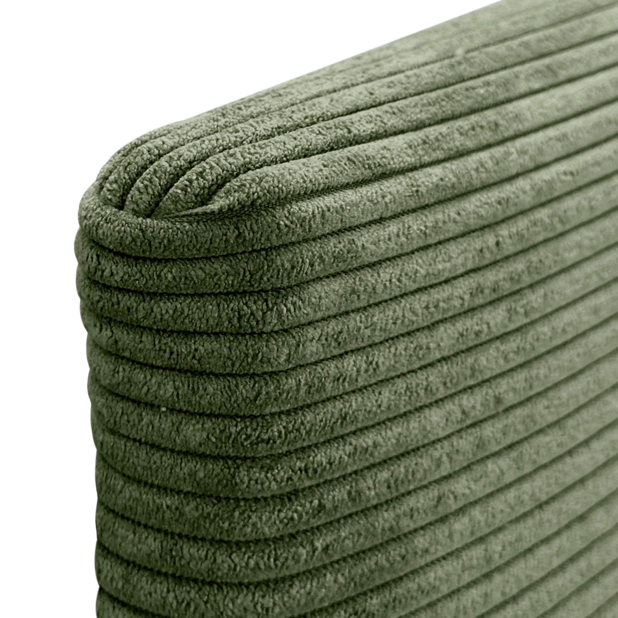 DHOME Tête de lit en Velours Côtelé Uni avec Pieds Haut de Gamme tête de Lit Rembourrée Moderne Lit Chambre de Luxe (Vert Jungle, 150x105cm) - 5