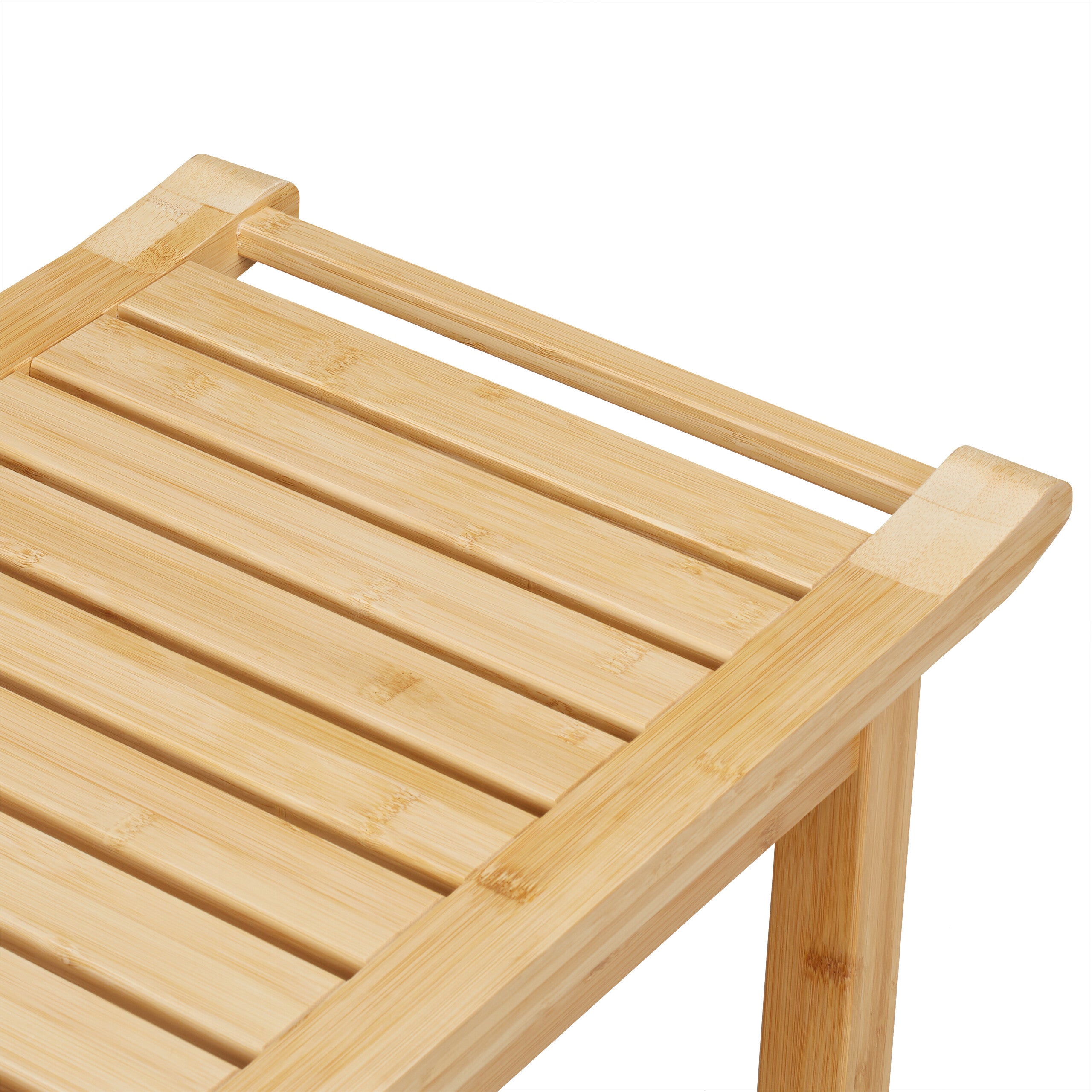 Tabouret de bain en bambou, surface de rangement & poignées, H x L x P: 45 x 75 x 40,5 cm, 2 personnes, Relaxdays - 6