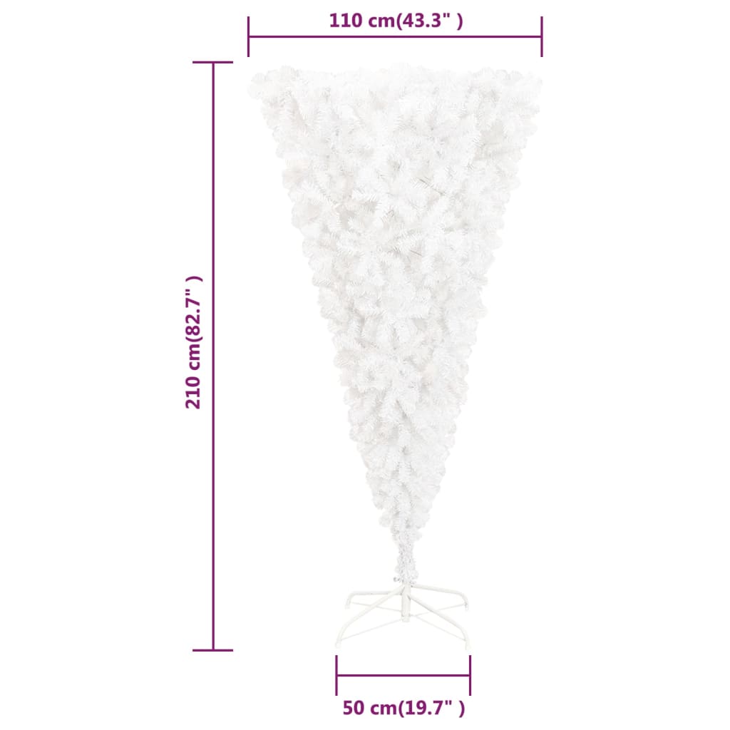 Maison Exclusive - Albero di Natale Artificiale Capovolto con Base Bianco 210 cm - 5