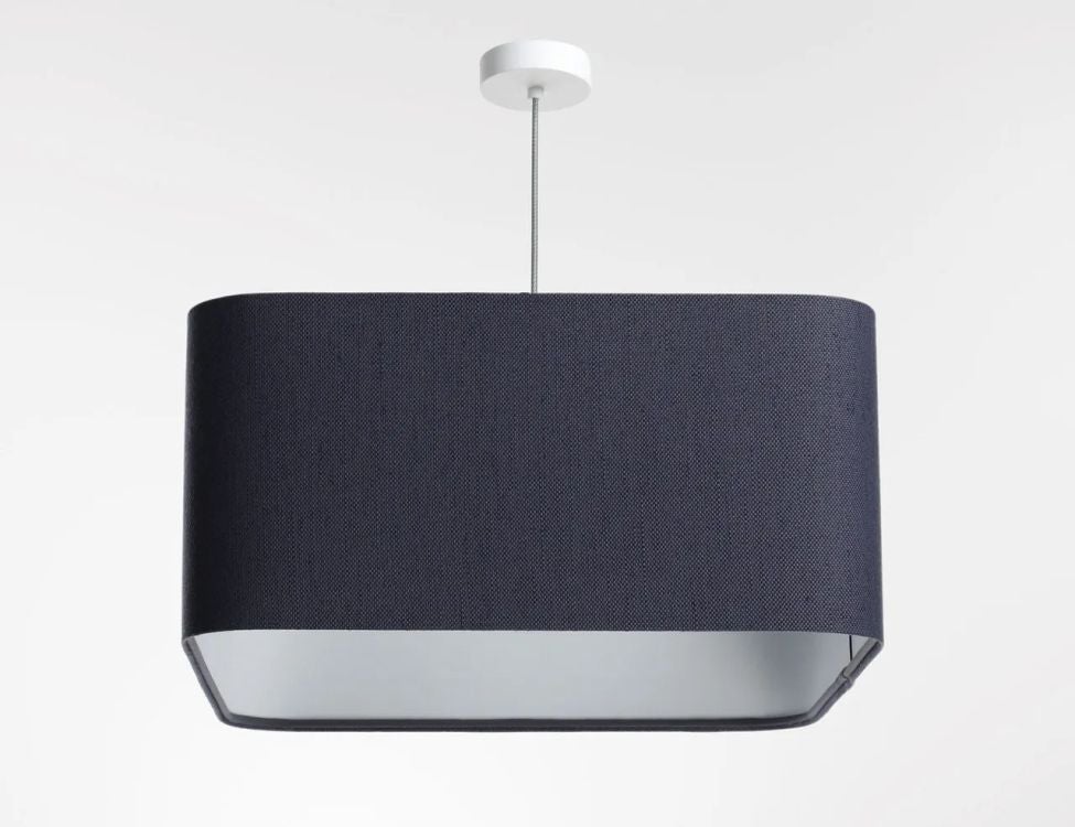 Lampa wisząca KWADRO LEN 004-40w25 granatowa/szara