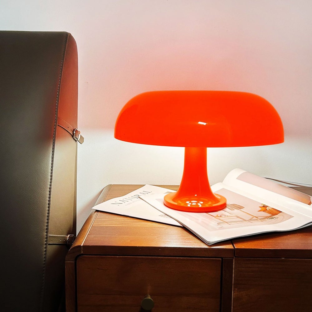 CCFR Lampe de Table LED Champignon, Lampe de Chevet pour Chambre, USB - Trois Couleurs Ajustables, 4 LED, Orange - 3