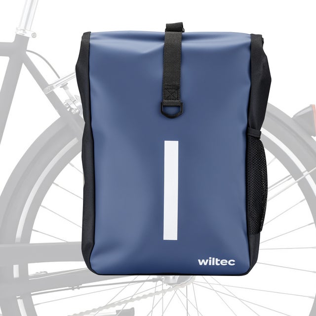 Wiltec Borsa Da Bici 4 In 1 25 Litri Impermeabile, Zaino E Borsa A Mano Con Scomparto Laptop E Rifrangenti
