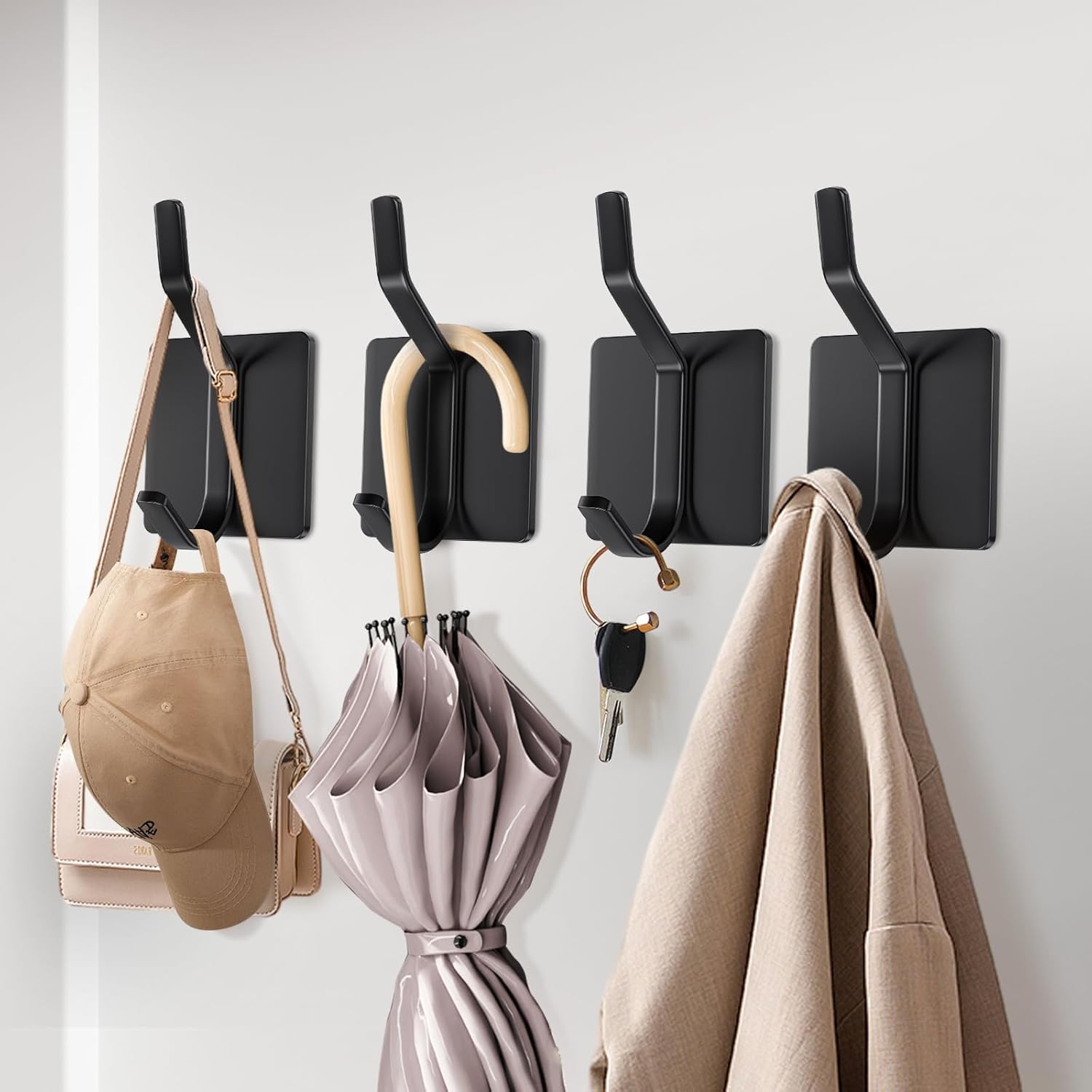 5 Crochets Muraux Sans Perçage - Porte-manteau Et Porte-serviette En ABS Pour Salle De Bain, Chambre, Armoire