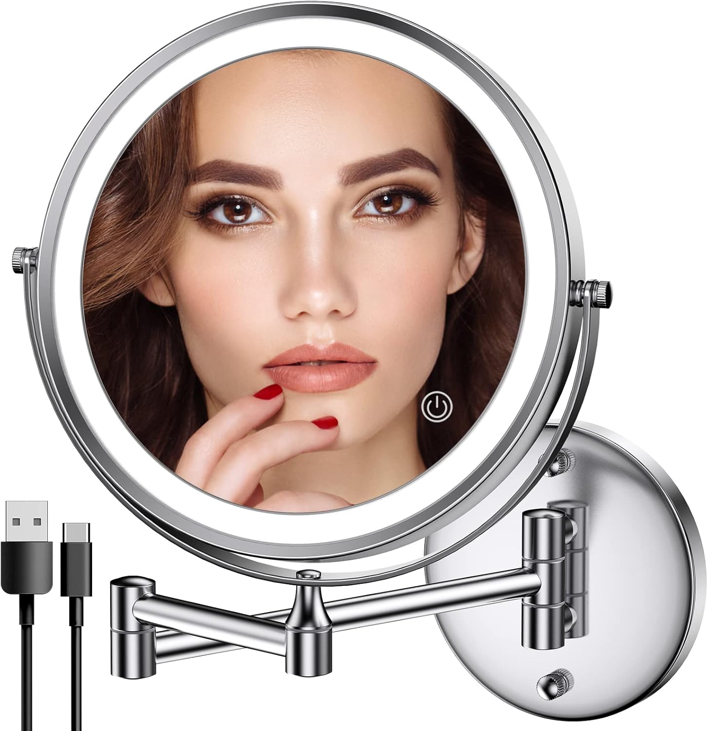 Miroir Grossissant Lumineux de Rotation à 360° Miroir Grossissant x10