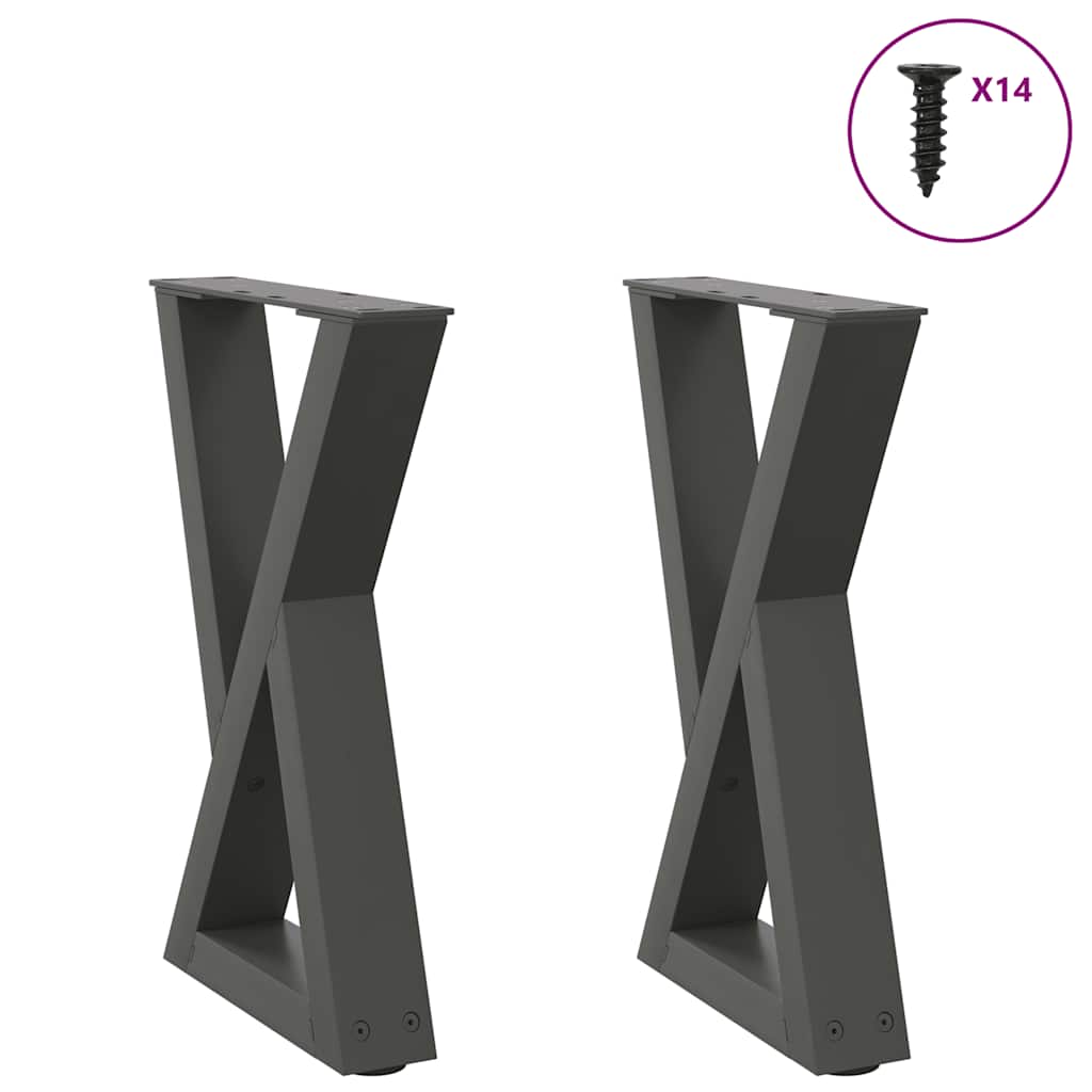 Nogi do stolika kawowego 2 szt. Antracyt 28x(42-43,3) cm Stal vidaXL