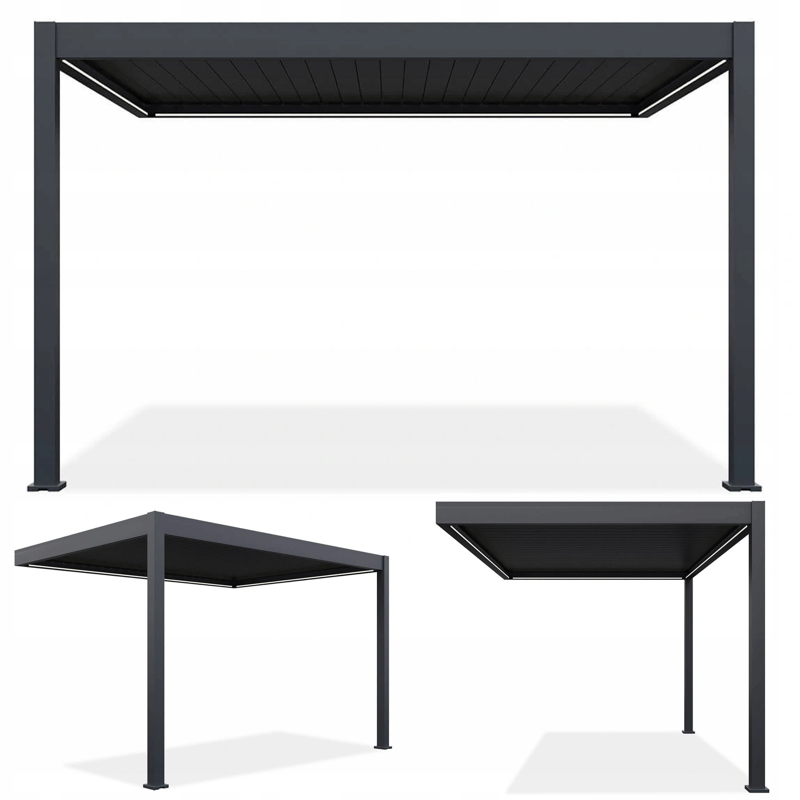 Pergola Aluminiowa przyścienna z oświetleniem ELEGANCE WALL Automatyczna 3x 1 szt