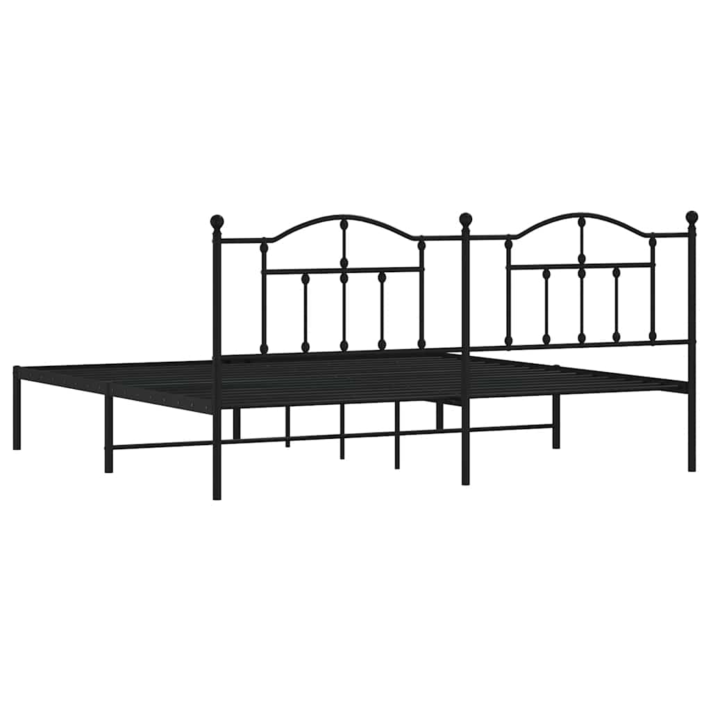 Estructura cama sin colchón con cabecero metal negro 193x203 cm vidaXL - 7