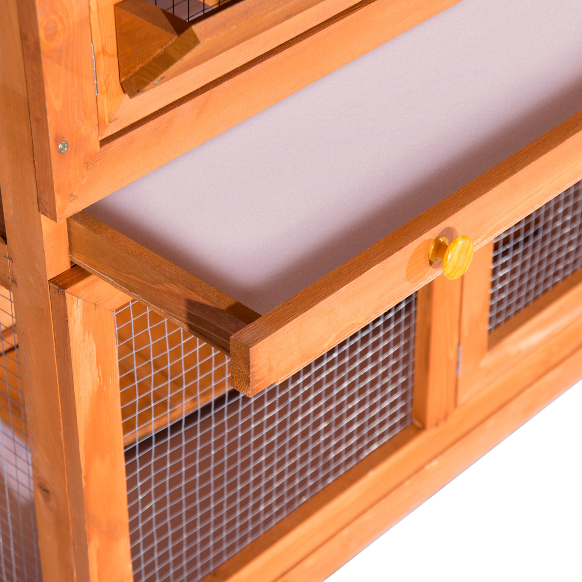 Coelheira de Madeira Exterior PawHut Madeira Natural Madeira de Abeto 120x48x100cm - 5