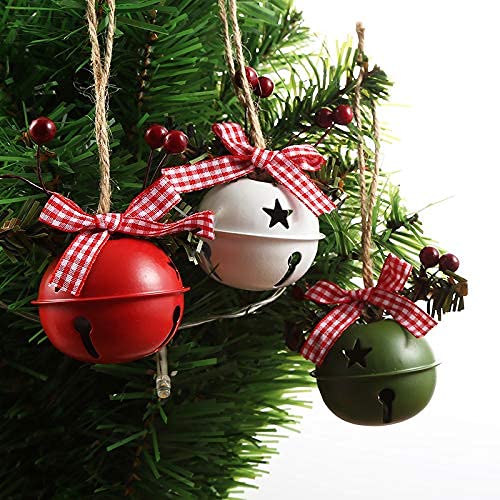 6 uds. Colgantes de campana de árbol de Navidad de Metal, accesorios decorativos, tamaños mixtos - 4
