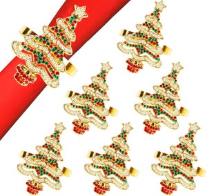 Lot De 12 Anneaux De Serviette De Table Noël - Ronds De Serviette Décoration Festive Métal