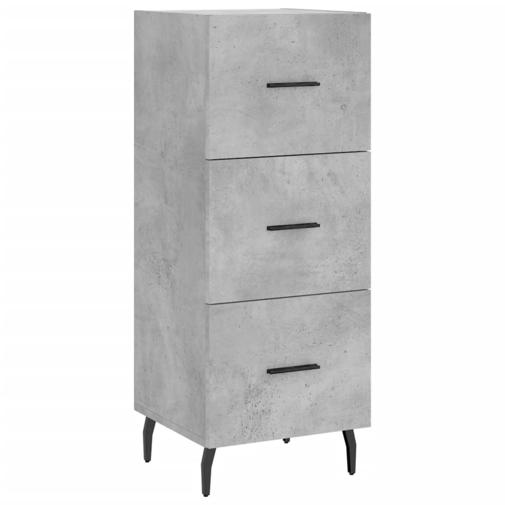 Buffet Gris béton 34,5x34x90 cm Bois d'ingénierie - 2