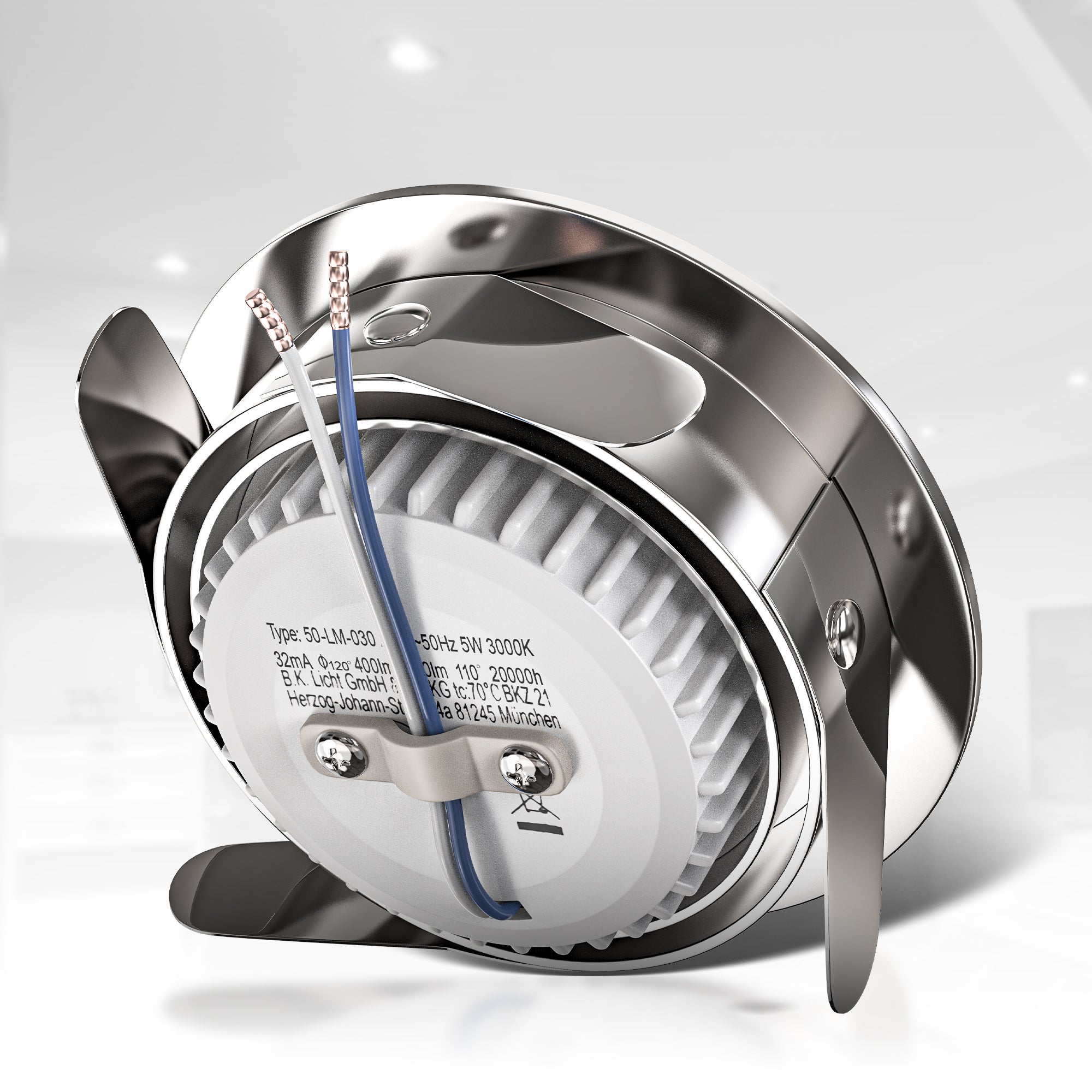 Lot de - spots LED encastrables orientables - IP23 - Ø82mm - Dimmables - 5,5W 470lm chacun - Blanc chaud 3000K - B.K.Licht - 6