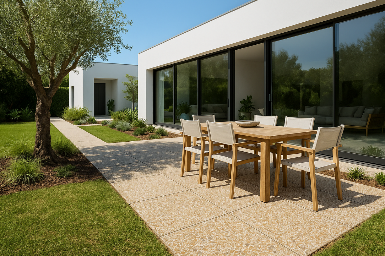 Terrazo de Canto rodado PiedraViva Amarillo / Pack 15 un (2.40 m2) / 40x40x4 cm - Piedra mediana - Fondo blanco - 4
