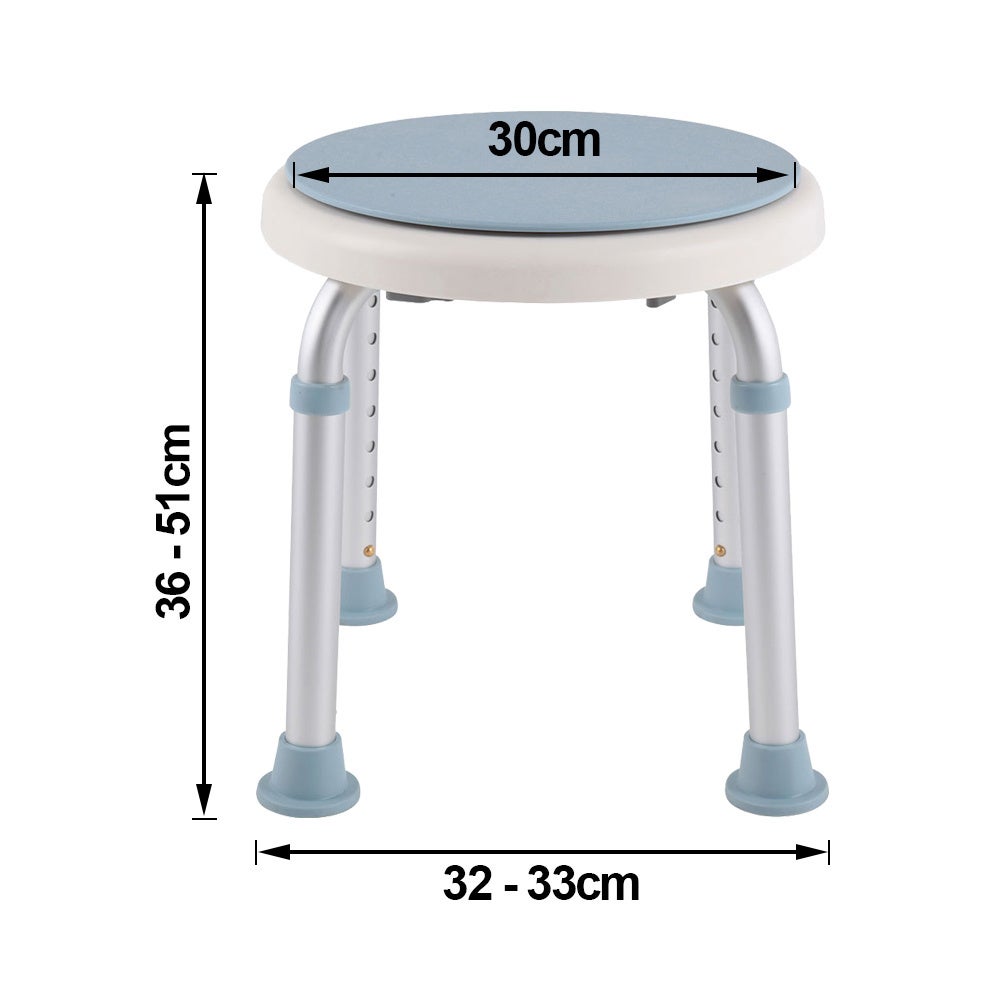 Tabouret de douche Siège de douche chaise de douche pivotant à 360° jusqu'à 136 kg Réglable en hauteur - 3