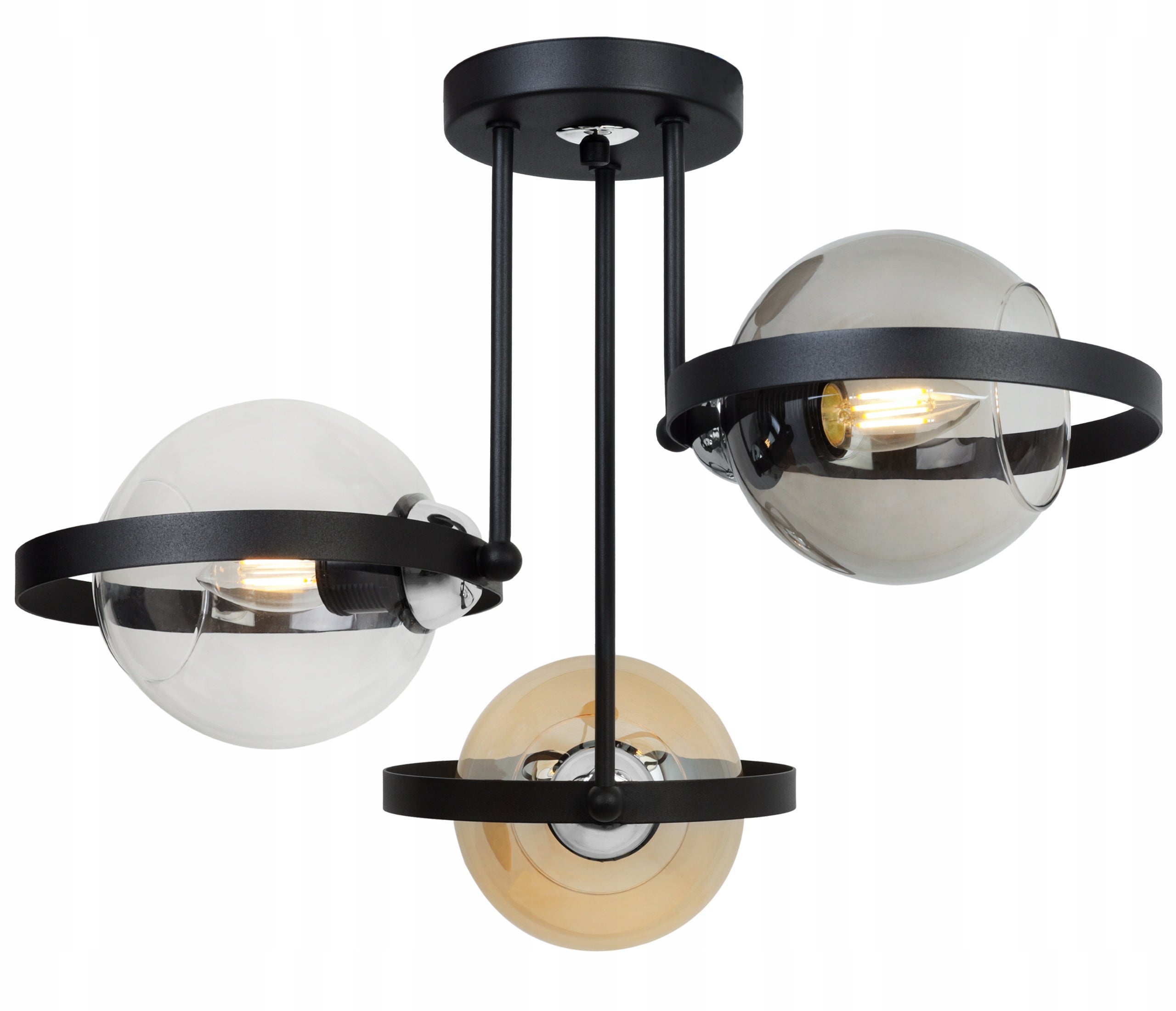 Lampa sufitowa wisząca Ring Haga modern 3xE27 abażur kule wielokolorowe Light Home LH