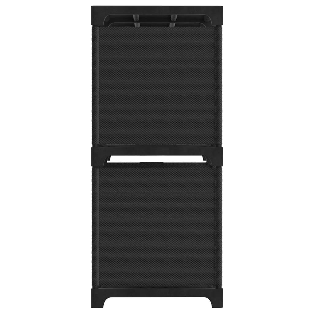 Estantería | Librería divisora de 4 cubos de tela negra 69x30x72,5 cm CFW31326 - 3