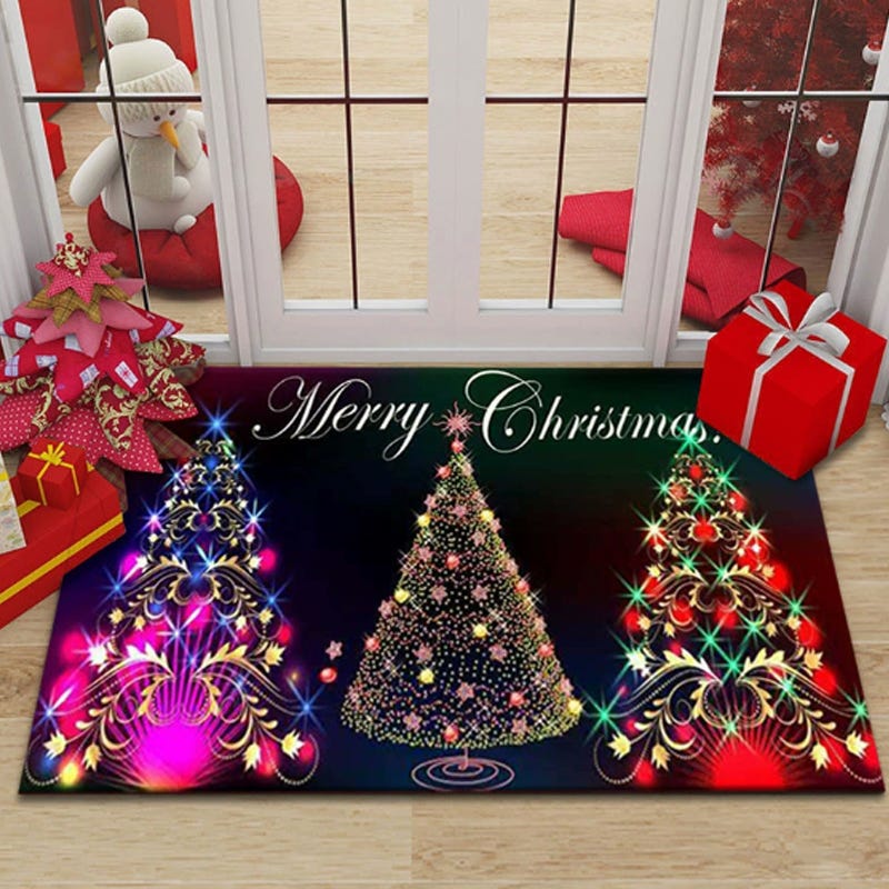 Felpudo De Navidad Antideslizante - 40x60 Cm, Absorbente, Decorativo Para Entrada, Salón, Baño O Cocina